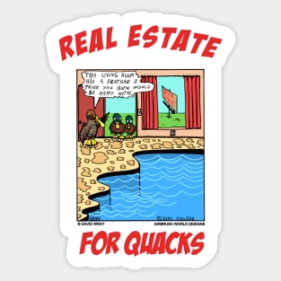 Real Estate For Quacks Funny Duck Animal Novelty Gift Sticker